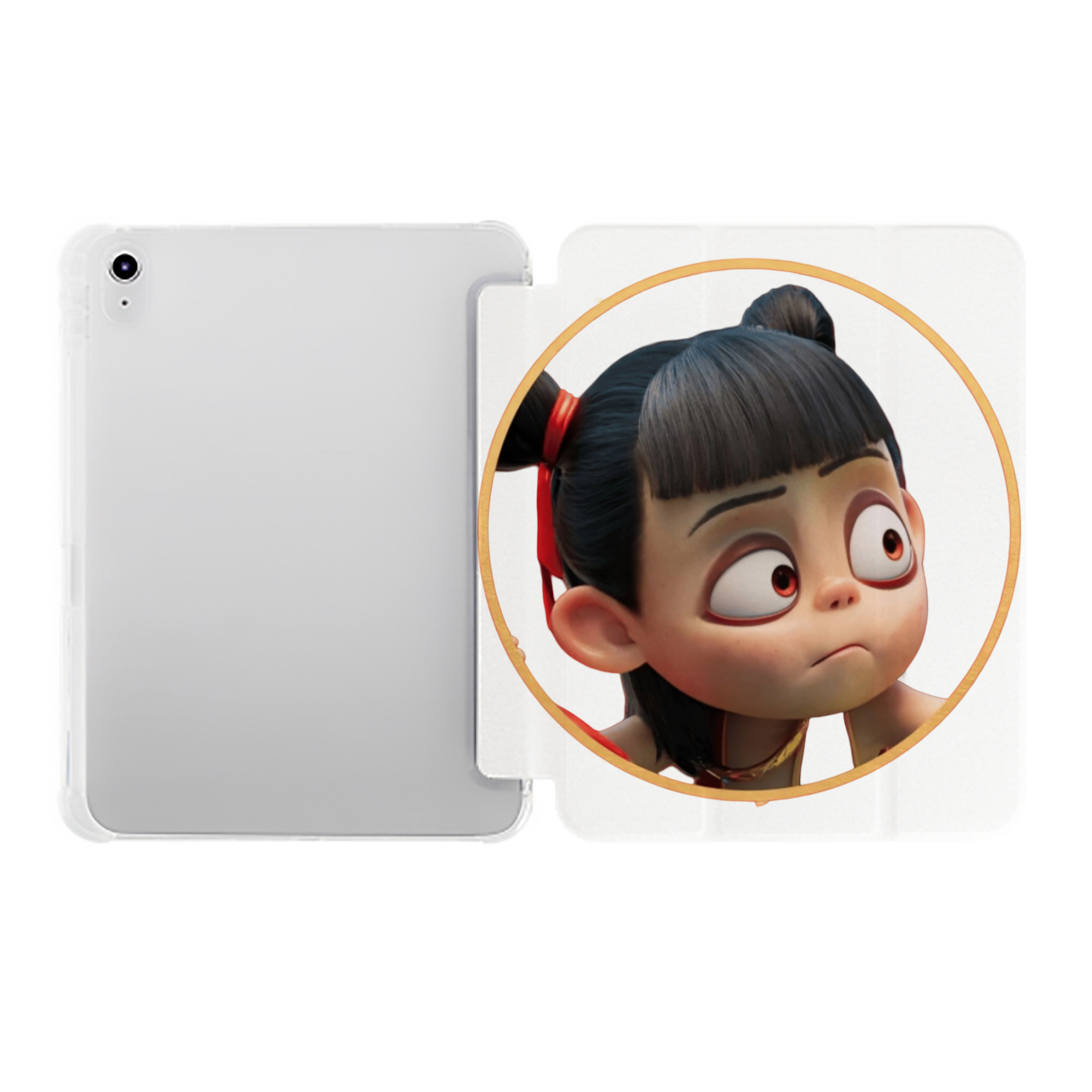 （画像用） Ne Zha 2 ナタ 魔童の大暴れ IPad ケース ペン収納付き 三つ折りスタンド PUレザー×シリコン 対応機種9.5/10.5/10.9インチ
